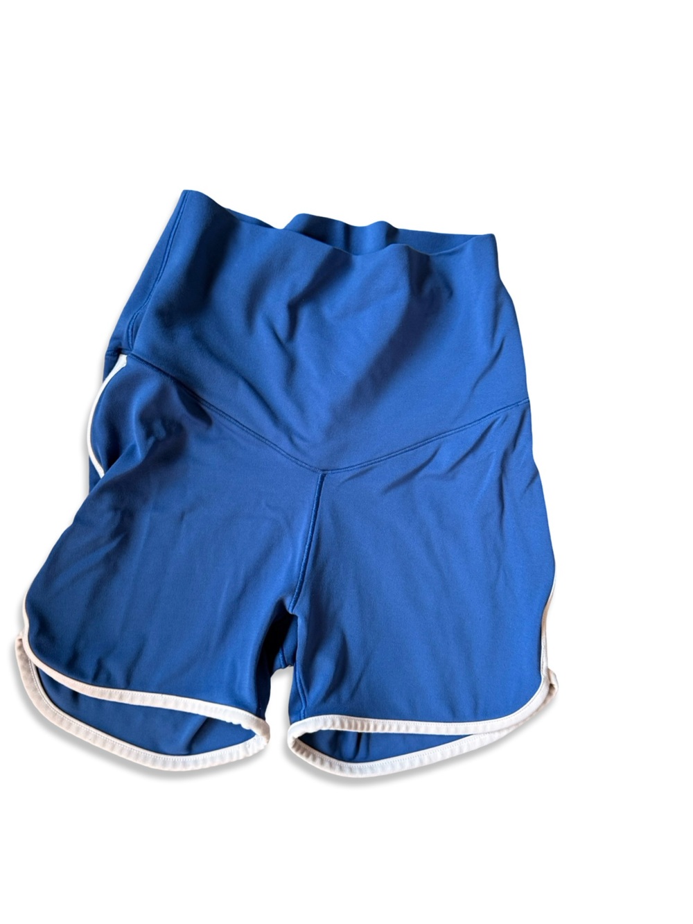 Blue Athletic Women's Shorts with White Trim